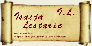 Isaija Leštarić vizit kartica